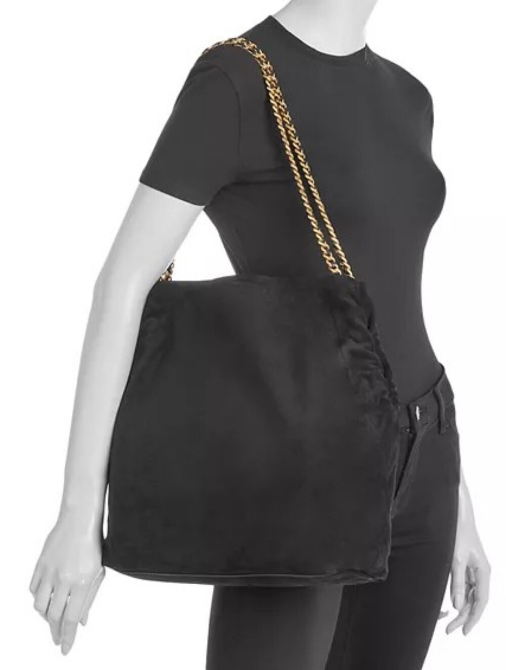 EXCELLENT VERONICA BEARD SLOUCH SHOULDER BAG - BLACK SUEDE
